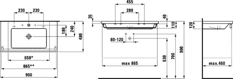  Laufen Living Square 8.1643.3.000.104.1