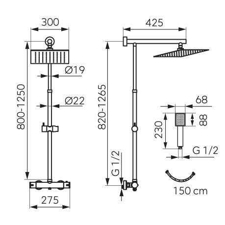   Ferro Trevi Square NP75SQ-TRV7U-BL